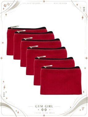 6 Pack Canvas Zipper Pouches Mini Organizer Bags Cosmetic Coin Card